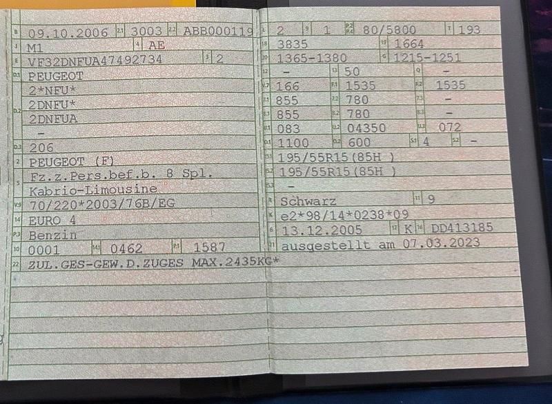 Schwarz Gebraucht 2006 Peugeot 206 CC Cabrio | 1.000 € - Bild 1/4