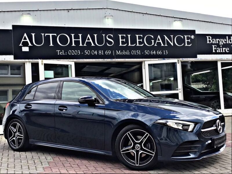 Denimblau metalliclack Gebraucht 2019 Mercedes A200 AMG line Limousine | 23.990 € (Guter Preis) - Bild 1/4