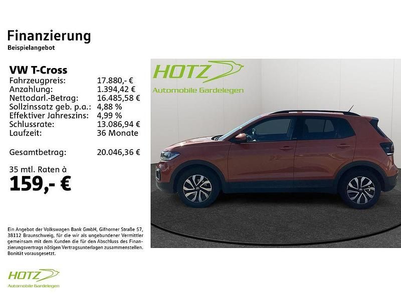 Gebraucht VW T-Cross Active 110 PS (80 kW) 2021 Energetic orange metallic (metallic) SUV