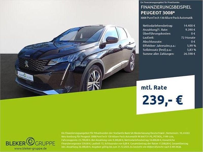 Perlaneraschwarz (metallic) Gebraucht 2023 Peugeot 3008 Allure SUV | 23.280 € (Guter Preis) - Bild 1/3