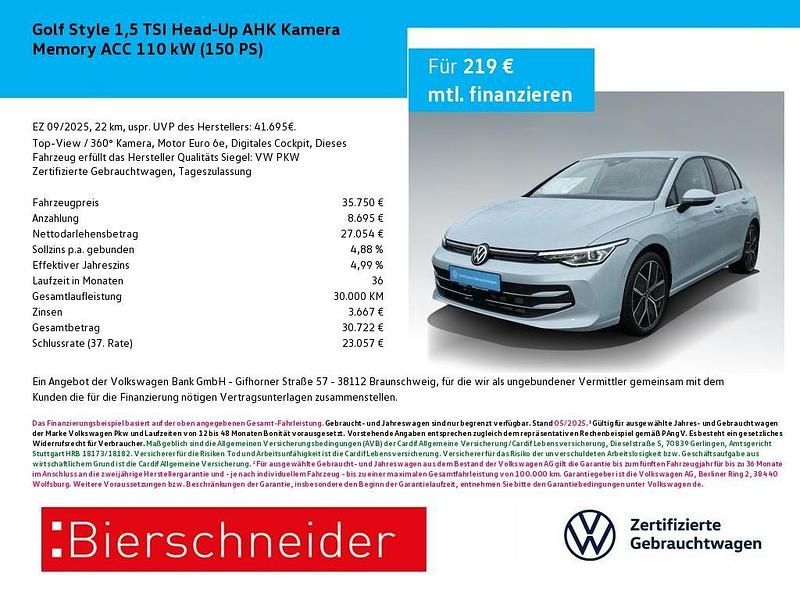 Blau Neu 2025 VW Golf Style Limousine | 35.750 € (Etwas zu teuer) - Bild 1/4
