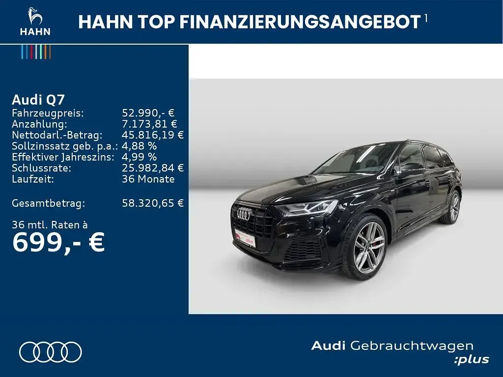 Używany Audi Q7 S-Line 381 KM (280 kW) 2022 Czarny SUV