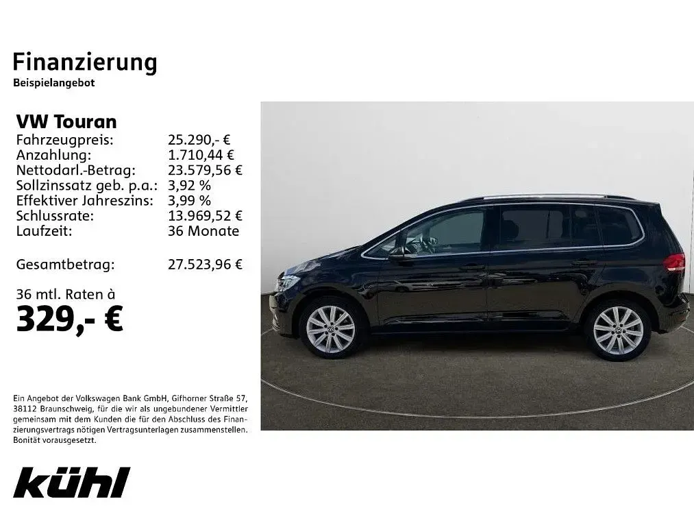 Gebraucht VW Touran Highline 150 PS (110 kW) 2022 Deep black perleffekt Van / Kleinbus