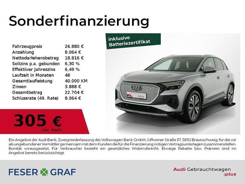 Florettsilber metallic Gebraucht 2022 Audi Q4 e-tron Ambiente SUV | 26.880 € (Superpreis) - Bild 1/2