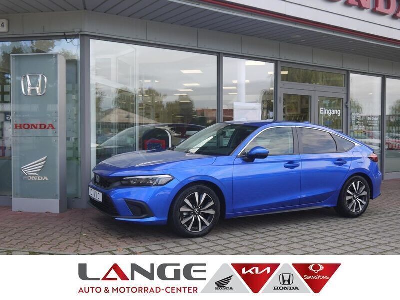 Prem crystal blue m Neu 2024 Honda Civic Elegance Limousine | 34.995 € (Fairer Preis) - Bild 1/4