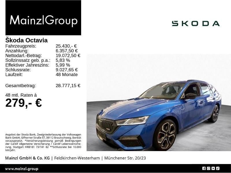 Blau Gebraucht 2022 Skoda Octavia RS Kombi | 25.430 € (Fairer Preis) - Bild 1/3