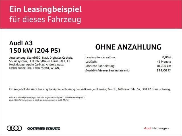 Neu Audi A3 Advanced 204 PS (150 kW) 2026 Schwarz Limousine