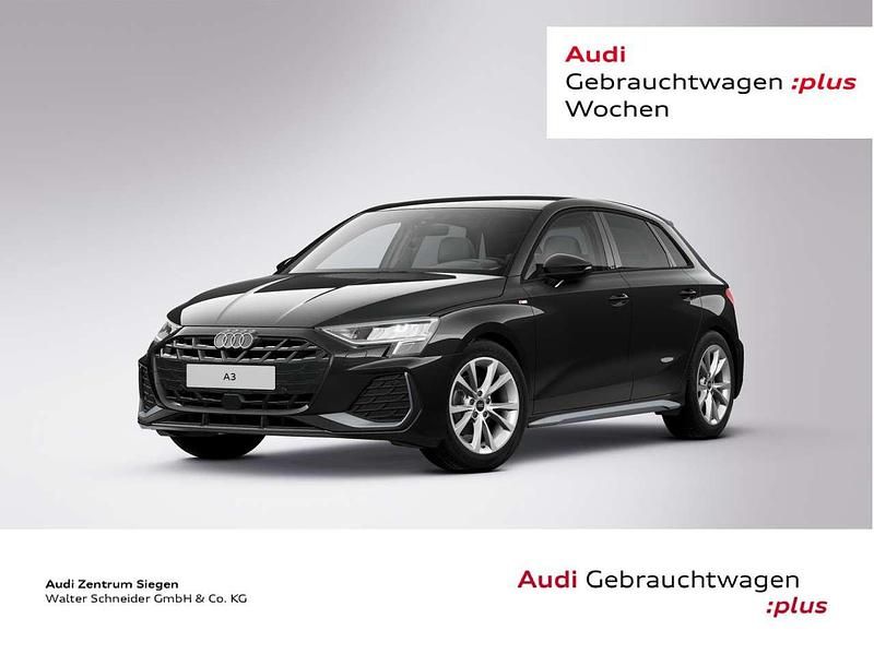 Mythosschwarz metallic Gebraucht 2025 Audi A3 S-Line Limousine | 32.910 € (Superpreis) - Bild 1/4