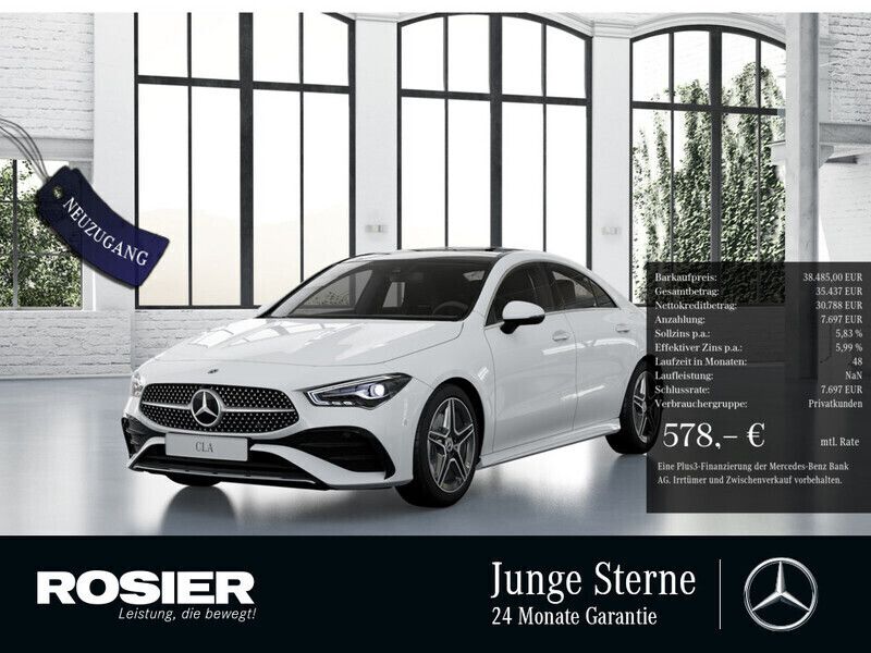 Weiss / polarweiß Gebraucht 2024 Mercedes CLA200 Advanced Plus Coupé | 38.485 € (Fairer Preis) - Bild 1/4