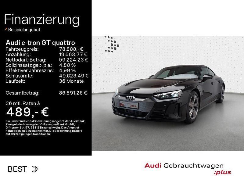 Mythosschwarz metallic Gebraucht 2024 Audi e-tron GT quattro Ambiente Limousine | 78.888 € (Teuer) - Bild 1/4