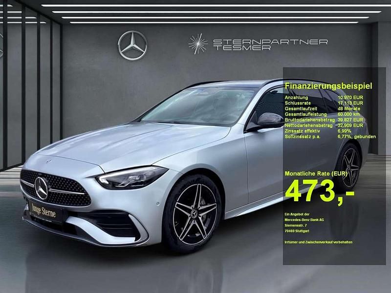 Hightechsilber metallic Gebraucht 2024 Mercedes C200 AMG Kombi | 43.240 € (Teuer) - Bild 1/3