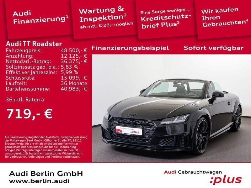 Mythosschwarz metallic Gebraucht 2023 Audi TT Roadster Advanced Cabrio | 49.700 € (Teuer) - Bild 1/3