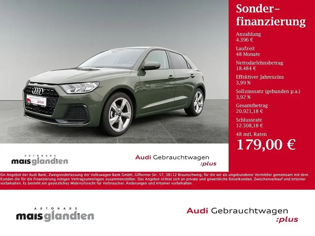 Gebraucht Audi A1 Sportback Advanced 95 PS (69 kW) 2025 Distriktgrün (metallic) Kleinwagen