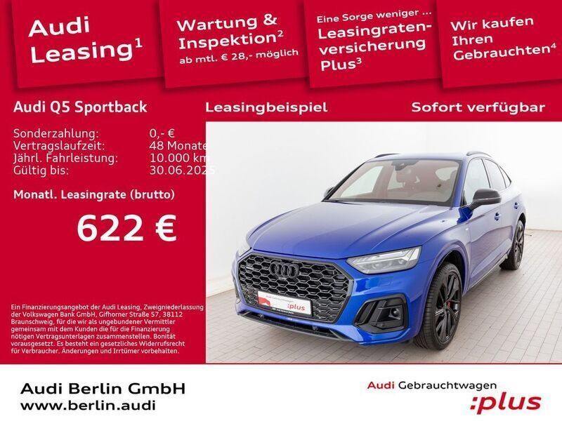 Ultrablau metallic Gebraucht 2024 Audi Q5 Sportback S-Line SUV | 60.900 € (Teuer) - Bild 1/3
