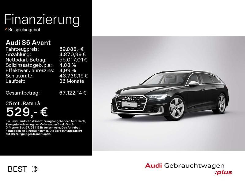 Brillantschwarz Gebraucht 2024 Audi S6 Sport Kombi | 59.888 € (Superpreis) - Bild 1/3