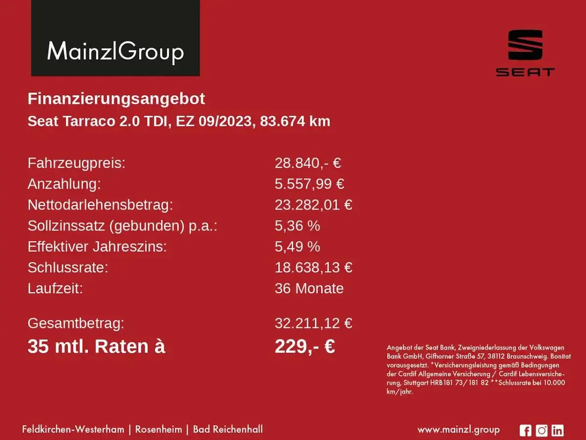 Gebraucht Seat Tarraco 200 PS (147 kW) 2023 Grau SUV