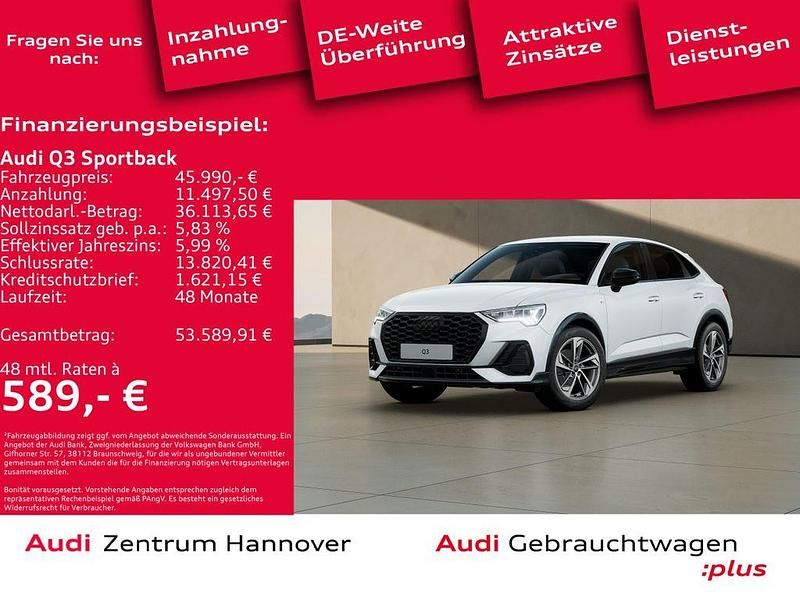 Weiß Gebraucht 2025 Audi Q3 Sportback S-Line SUV | 45.990 € (Etwas zu teuer) - Bild 1/4