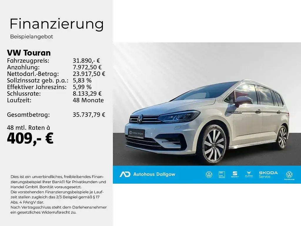Gebraucht VW Touran Highline 150 PS (110 kW) 2024 Pure white Van / Kleinbus