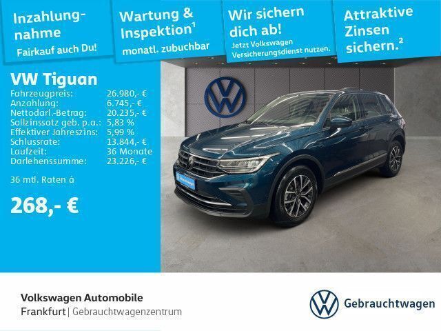 Nightshade blue metallic Gebraucht 2022 VW Tiguan Life SUV | 26.980 € (Guter Preis) - Bild 1/4