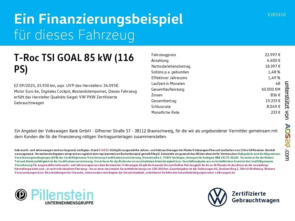 Gebraucht VW T-Roc Comfortline 116 PS (85 kW) 2025 Schwarz SUV