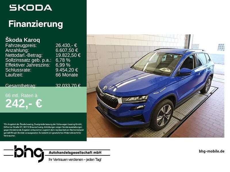 Blau Gebraucht 2022 Skoda Karoq Ambition SUV | 26.430 € (Guter Preis) - Bild 1/4