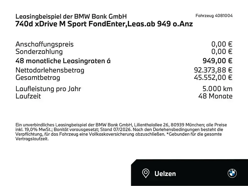 Gebraucht BMW 740 M Sport 286 PS (210 kW) 2025 Schwarz Limousine