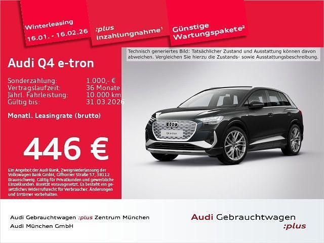 Mythosschwarz metallic Gebraucht 2024 Audi Q4 e-tron S-Line SUV | 49.625 € (Fairer Preis) - Bild 1/2