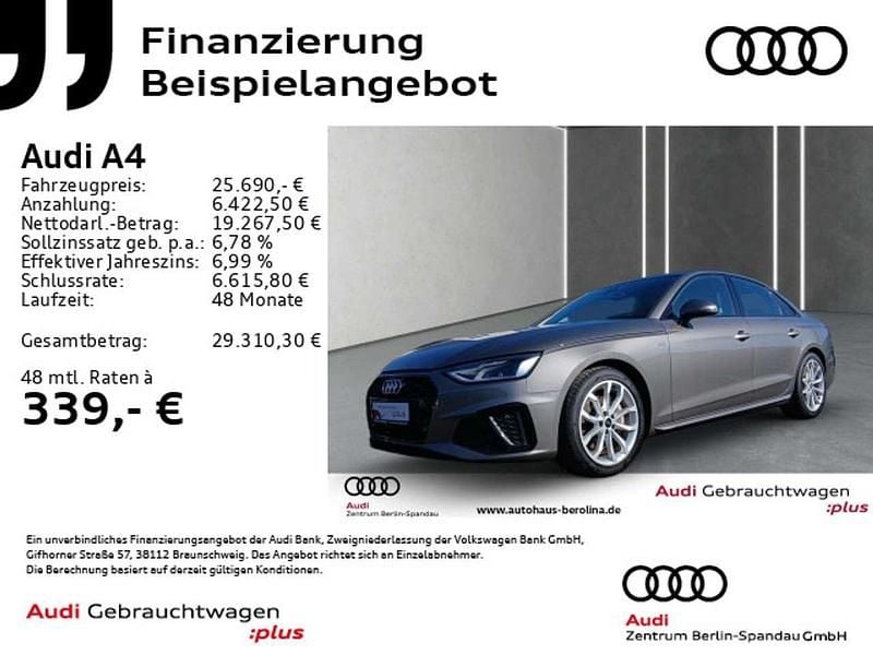 Second-hand Audi A4 S-Line 204 CP (150 kW) 2022 Gri Berlinǎ