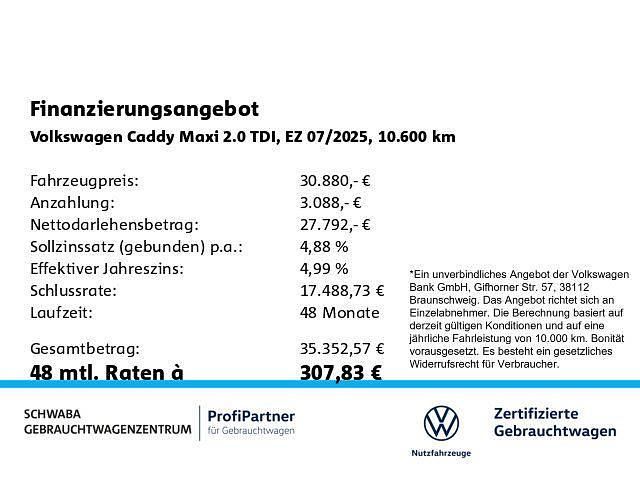 Gebraucht VW Caddy Maxi 122 PS (89 kW) 2025 Weiß Van / Kleinbus
