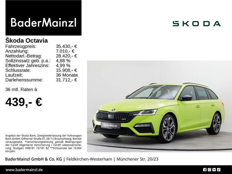 Mambagrün Gebraucht 2022 Skoda Octavia RS Kombi | 35.430 € (Fairer Preis) - Bild 1/2