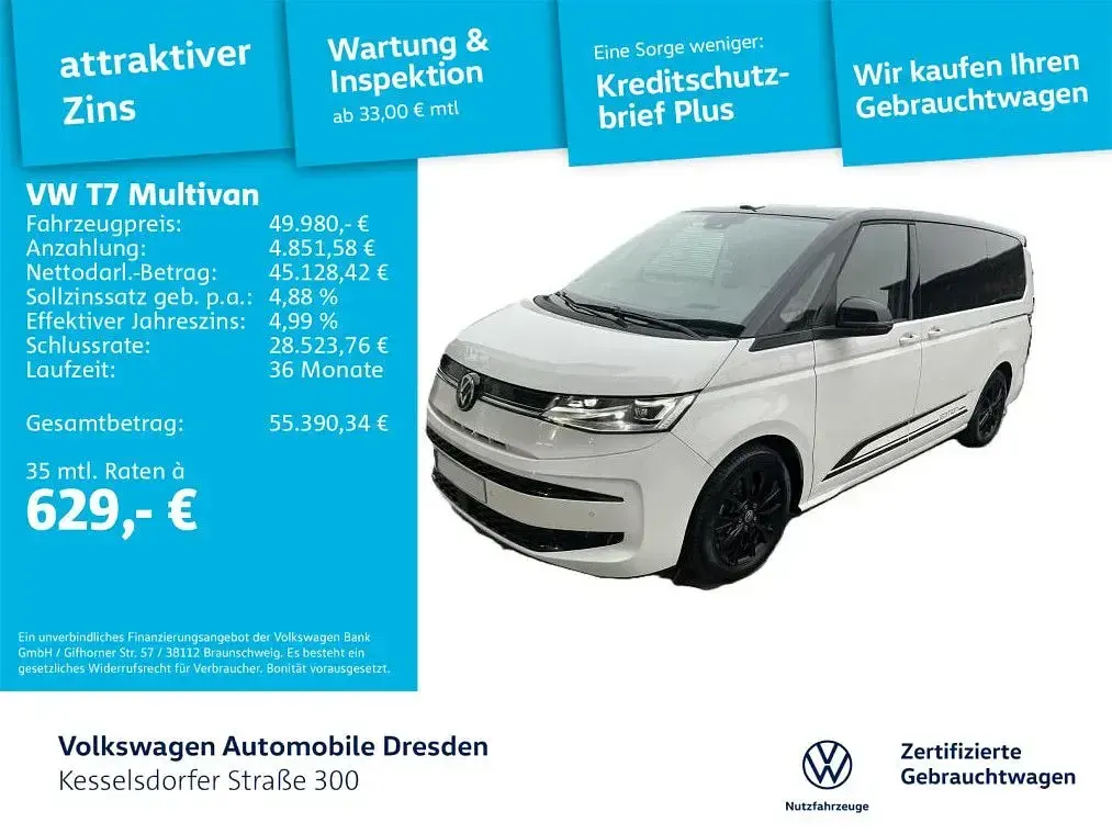 Gebraucht VW Multivan Life 150 PS (110 kW) 2023 Candyweiß/deep black perleffe Van / Kleinbus