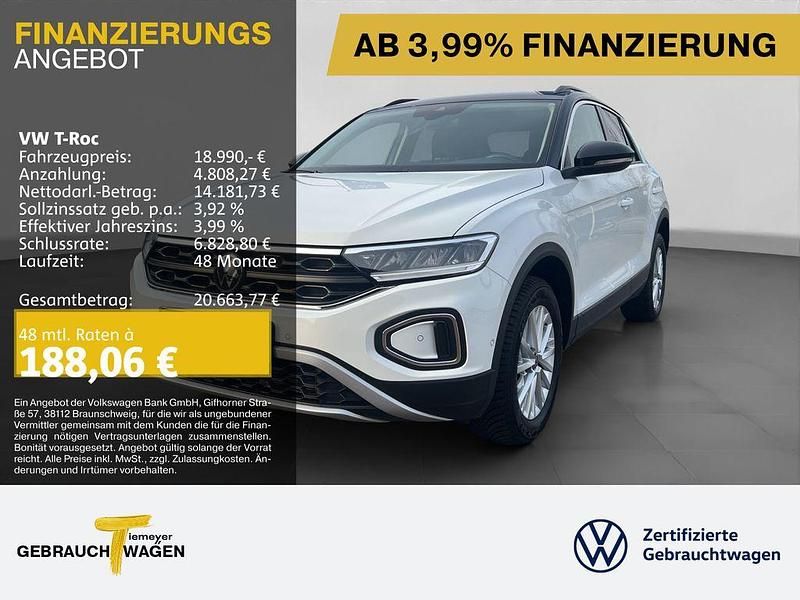 Gebraucht VW T-Roc Life 110 PS (80 kW) 2023 Weiß SUV
