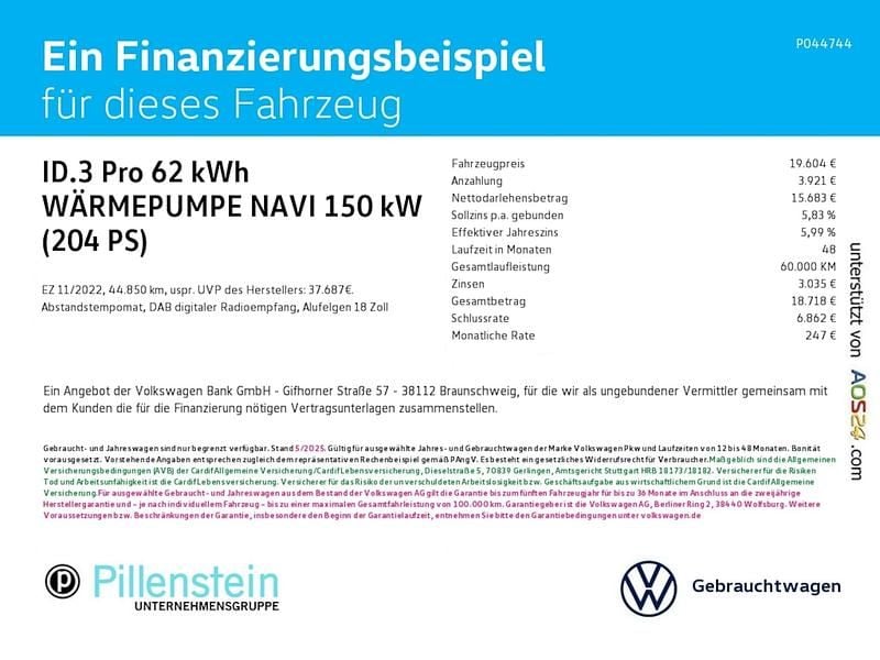 Gebraucht VW ID.3 Pro 150 kW (204 PS) 2022 Grau Kleinwagen