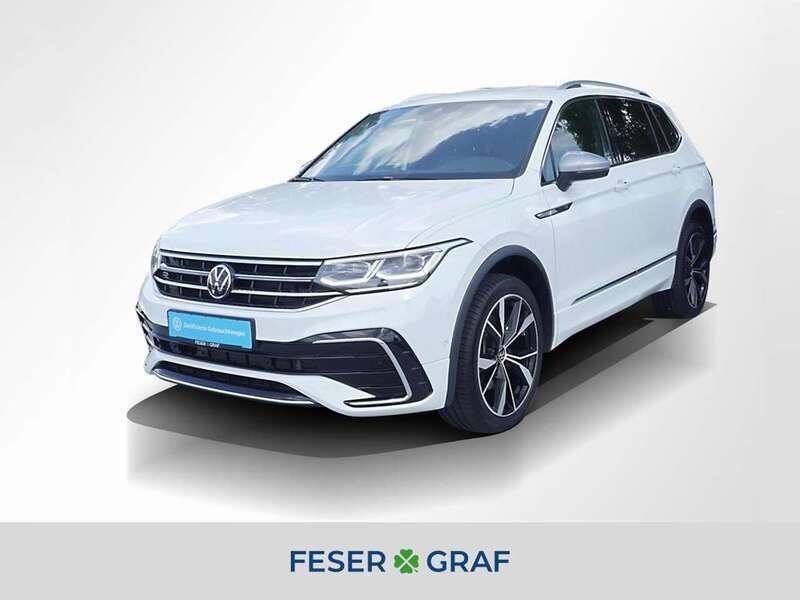 Pure white Gebraucht 2023 VW Tiguan Allspace R-line SUV | 39.940 € (Fairer Preis) - Bild 1/4