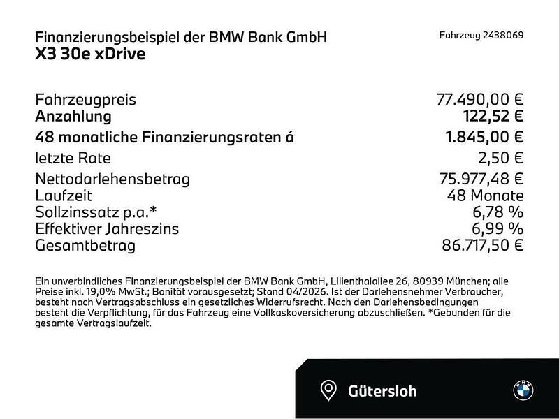 Nowe BMW X3 Performance 299 KM (219 kW) 2026 Szary SUV