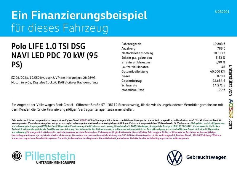 Gebraucht VW Polo Life 95 PS (69 kW) 2024 Grau Limousine