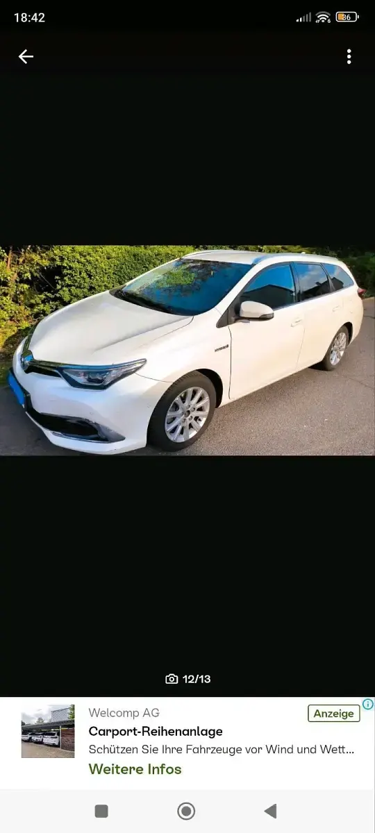 Gebraucht Toyota Auris Hybrid 99 PS (72 kW) 2015 Weiß Kombi