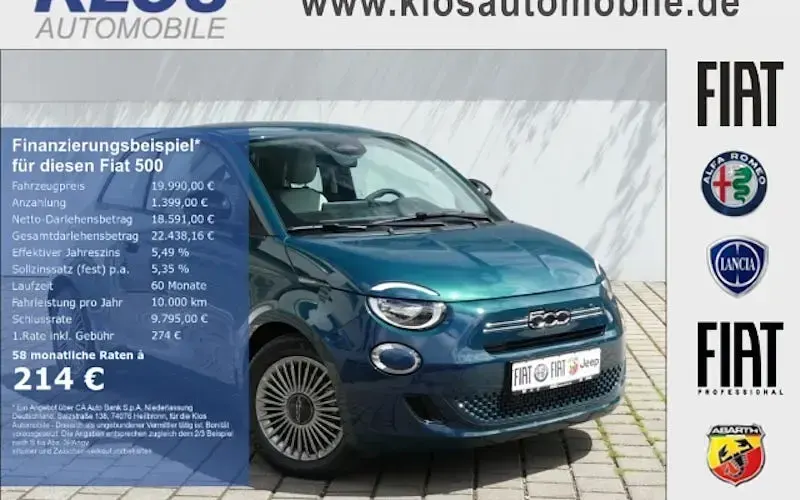 Neu Fiat 500 Icon 65 PS (47 kW) 2026 Grün Limousine