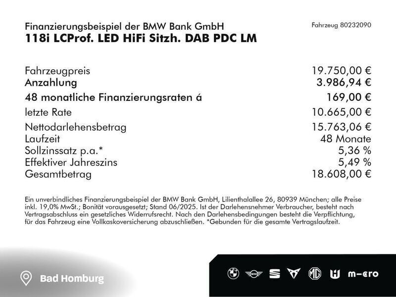 Schwarz (schwarz) Gebraucht 2022 BMW 118 Advantage Kleinwagen | 19.750 € (Guter Preis) - Bild 1/1