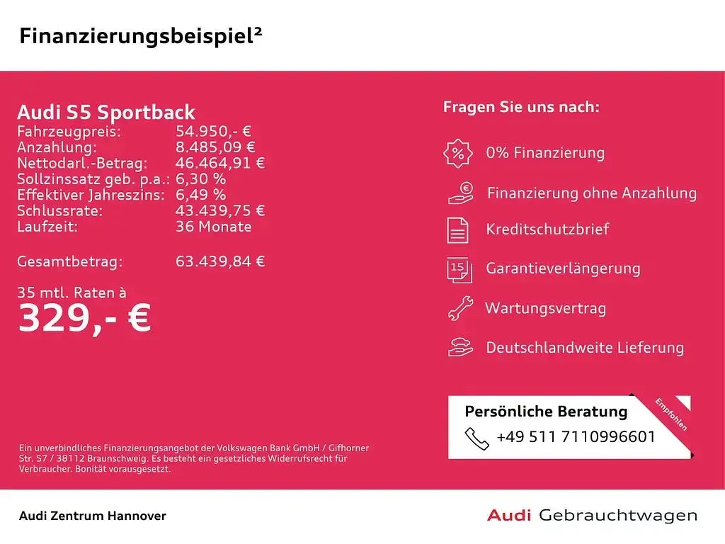 Gebraucht Audi S5 Sportback Sport 341 PS (250 kW) 2024 Blau Kleinwagen