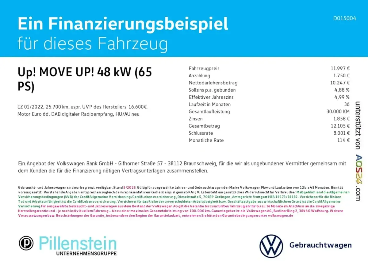 Gebraucht VW up! move up! 65 PS (47 kW) 2022 Silber Kleinwagen