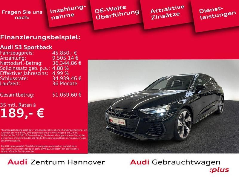 Mythosschwarz metallic Gebraucht 2024 Audi S3 Ambiente Coupé | 45.850 € (Fairer Preis) - Bild 1/4