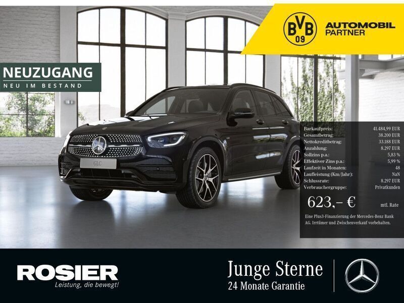 Schwarz Gebraucht 2021 Mercedes GLC300e AMG SUV | 41.485 € (Etwas zu teuer) - Bild 1/4