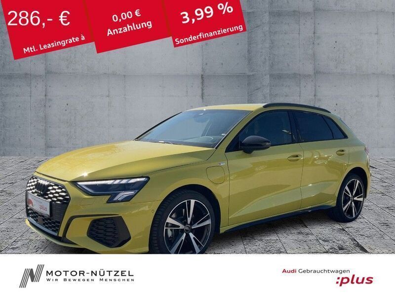 Pythongelb metallic Gebraucht 2024 Audi A3 Sportback e-tron S-Line Limousine | 38.930 € (Teuer) - Bild 1/4