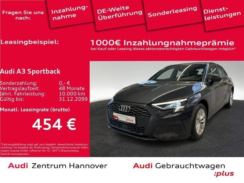 Manhattangrau metallic Gebraucht 2023 Audi A3 Sportback e-tron Limousine | 29.990 € (Teuer) - Bild 1/4