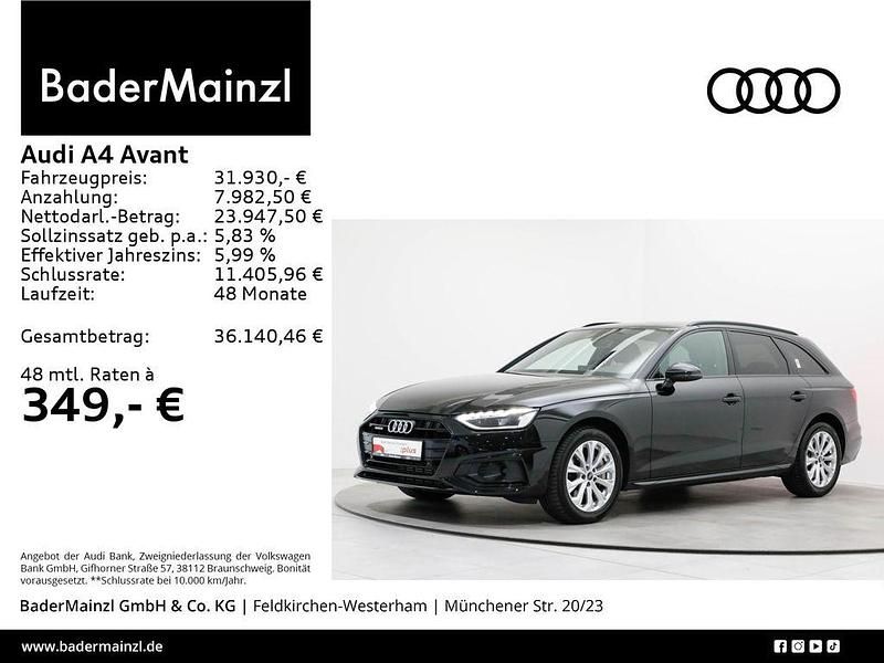Mythosschwarz metallic Gebraucht 2021 Audi A4 Ambiente Kombi | 31.930 € (Fairer Preis) - Bild 1/3