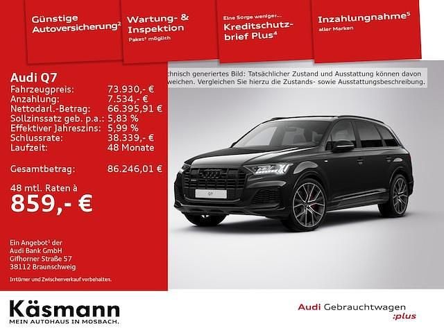 Mythosschwarz metallic Gebraucht 2023 Audi Q7 Competition SUV | 73.930 € - Bild 1/3