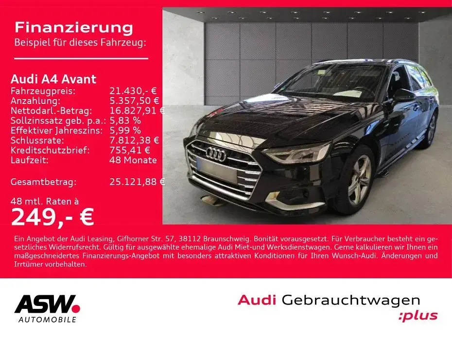 Gebraucht Audi A4 Advanced Plus 204 PS (150 kW) 2023 Brillantschwarz Kombi