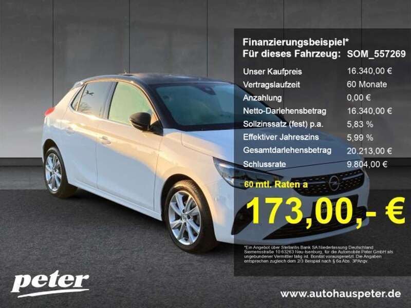 Weiß Gebraucht 2023 Opel Corsa Elegance Kleinwagen | 16.340 € (Guter Preis) - Bild 1/4