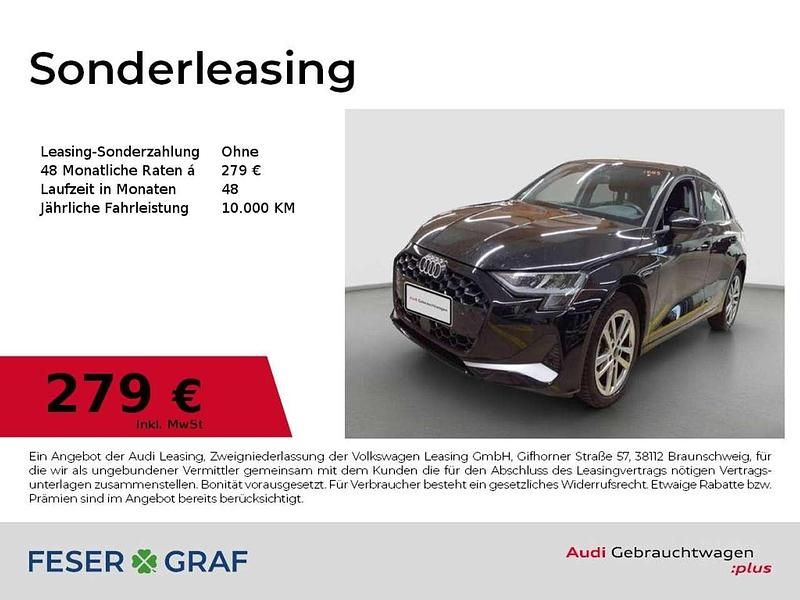 Mythosschwarz metallic Gebraucht 2025 Audi A3 Advanced Plus Limousine | 30.990 € - Bild 1/4